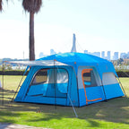 KTT Extra Large Tent 10-12-14 Person(B),Family Cabin Tents,2 Rooms,3 Doors and 3 Windows with Mesh,Straight Wall,Waterproof,Double Layer,Big Tent for Outdoor,Picnic,Camping,Family Gathering