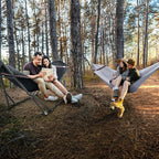 Tranquillo Combo x2 Hammocks with Stand for Outside & Tree Straps, Heavy Duty Hammock with Stand 600lbs for Indoor Outdoor Patio Backyard, x2 Hammocks for 2 Person (Combo - Black, Medium)