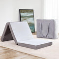 Kingfun Foldable Mattress 4 Inch Folding Mattress Tri-fold Gel Memory Foam Breathable with Storage Bag, Portable Floor Guest Bed Soft for Sleeping Camping, Gray, Cot Size