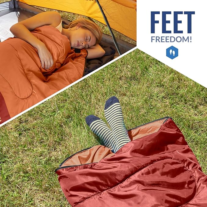 VENTURE 4TH Backpacking Sleeping Bag – XXL, Double and Single Sizes - Lightweight Warm & Cold Weather Sleeping Bags for Adults, Kids & Couples – Ideal for Hiking, Camping & Outdoor Adventures