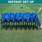 1MORE Portable Folding Bench, Foldable Sideline Bench for Team, 8 Seats Outdoor Camping Chair with Carry Bag & Backrest, Team Sport Sideline Bench for Football,Soccer, Fishing. Blue