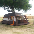 KTT Large Tent 8-10-12 Person,Family Cabin Tents,2 Rooms,2 Doors and 4 Windows with Mesh,Straight Wall,Waterproof,Double Layer,Big Tents for Outdoor,Picnic,Camping,Family Gathering