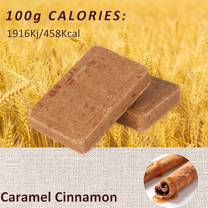 Emergency Food Bars - Caramel Cinnamon Hardtack, Mre Meals Military 2025, Long Shelf Life, Emergency Meals Ration Bars, Emergency Supplies for Disaster Preparedness, 12 Count