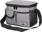 Tirrinia Insulated Lunch Bag for Women Men, Leakproof Lunch Box Containers for Adult, Work, School, Soft Lunchbox for Kids,Boys, Adult Cooler Bag for Picnic Hiking Beach,Gray
