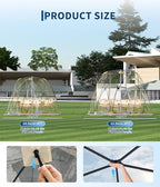 Instant Outdoor Clear Bubble Pop Up Bubble Tent 10-12 Person Portable Screen House Room All Weather Sport Garden Dome Tent Instant Rainproof Camping Sun Shelter Coldproof for Sports Events Fishing