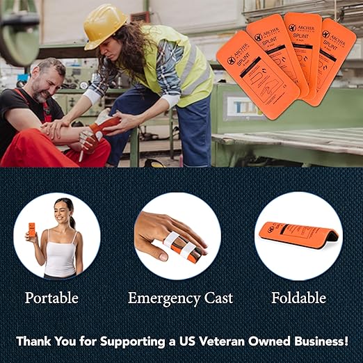 Finger Splint Pack of 4 – 2" x 4.5" Moldable Aluminum Finger Brace for Trigger Finger, Mallet Finger & Injury Immobilization – Lightweight, Reusable First Aid Splint Support