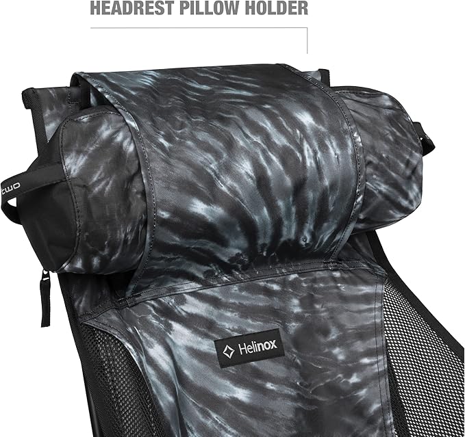 Helinox Chair Two Ultralight, High-Back, Collapsible Camping Chair, Black Tie Dye, with Pockets