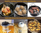 CAMPINGMOON Round Roasting Baking Steaming Cooling Rack Cooking Grid Grill Stainless Steel Fits for Dutch Oven (Diameter φ6.7inch, W17)
