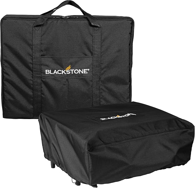 Blackstone 1722 Tabletop Griddle Cover & Carry Bag, 1722, Portable BBQ Grill Griddle Carry Bag & Cover for Travel - 600D Heavy Duty Weather Resistant - Blackstone Accessories, Black, 22 inch