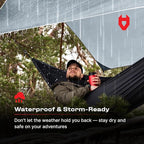 Rain Fly12x10 Lightweight Survival Camping Tarp; 100% Waterproof; Makes a Great Backpacking Tarp or Hammock Shelter; Comes in Multiple Colors, Survival Bracelet Included; Grey