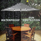 Blissun 7.5 ft Solar Umbrella, 18 LED Lighted Patio Umbrella, Table Market Umbrella