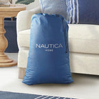 Nautica Home 18" Cool Comfort Size Queen Premium Air Mattress with Pillow Top, Raised Inflatable Airbed, Comfort Coil Technology, Built-in Pump, Anti-Leak Vinyl, Storage Bag