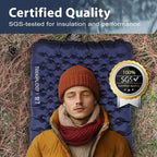 TREKOLOGY Camping Sleeping Pad with 7.2 R-Value– Ultra-Lightweight, 4" Thick Camping Mat for All Seasons – Compact, Durable & Waterproof – Ideal for Backpacking, Hiking, and Outdoor Adventures UL R7