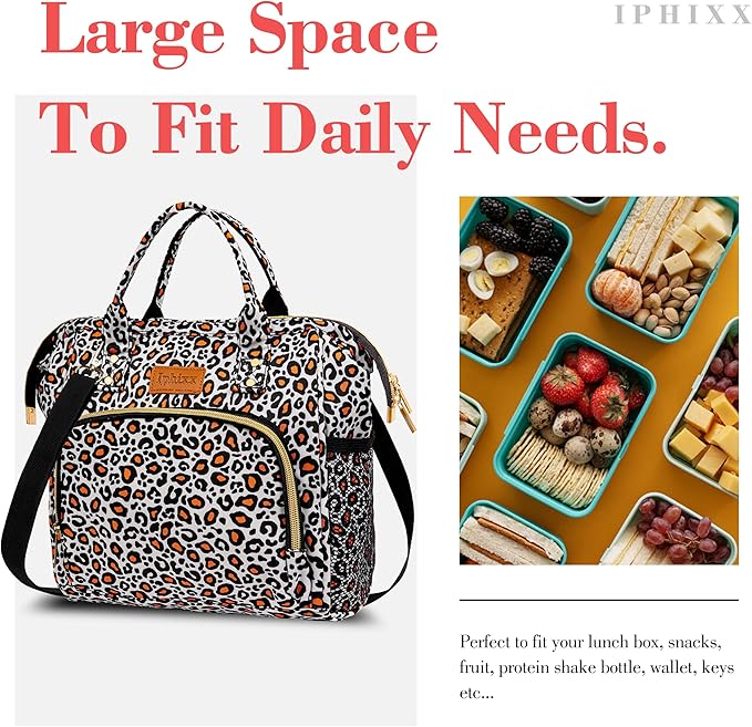 Lunch Bags for Women, Lunch Box for Women Insulated Lunch Bag, Leakproof Lunch Tote Bags for Work with Adjustable Strap Reusable Cooler Tote Bag for Picnic,Camping, 8 Ice Packs