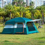 KTT Extra Large Tent 10-12-14 Person(Style-B),Family Cabin Tents,2 Rooms,3 Doors and 3 Windows with Mesh,Straight Wall,Waterproof,Double Layer,Big Tent for Outdoor,Picnic,Camping,Family Gathering
