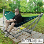 Tranquillo Adjustable Collapsible Hammock with Stand – Picnic Hammock Stand and 2 Layered Polyester Hammock Net for 2 Persons with Carry Bag, Peacock
