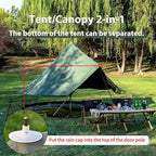 Cotton Canvas Bell Tent with Stove Jack, Roomy Yurt for Family Glamping Camping, 4 Season Tent with Zipped Removable Floor