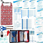 Boat First Aid Kit Waterproof, WELL-STRONG Marine Emergency Kit with Roll Top Dry Bag for Boating Fishing Kayaking – Water-Resistant Contents for Camping & Beach（Christmas）
