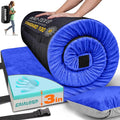3 Inch Memory Foam Camping Mattress, Dual Layer Thick Sleeping Camp Pad for Car Tent Cot, Roll-Up Portable Glamping Floor Bed for Guests Sleepover