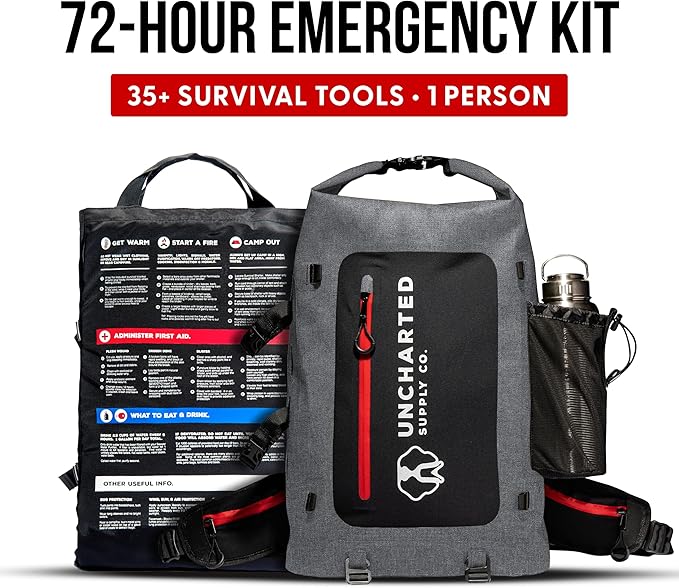 Uncharted Supply Co. Seventy2 Survival System – 72-Hour Emergency Go Bag with Gear for Home, Car, Evacuations, Power Outages & Natural Disasters