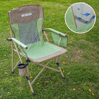 Camping Chair for Adults 350 LBS Support Camp Chair with Breathable Mesh Back Fabric with Arm Rest Cup Holder and Portable Carrying Bag