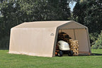 ShelterLogic Peak Style Roof Instant Garage Carport Car Canopy with Steel Frame and Waterproof UV-Treated Cover
