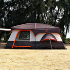 KTT Extra Large Tent 10-12-14 Person(B),Family Cabin Tents,2 Rooms,3 Doors and 3 Windows with Mesh,Straight Wall,Waterproof,Double Layer,Big Tent for Outdoor,Picnic,Camping,Family Gathering
