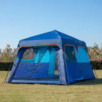 KTT Extra Large Tent 10-12-14 Person(B),Family Cabin Tents,2 Rooms,3 Doors and 3 Windows with Mesh,Straight Wall,Waterproof,Double Layer,Big Tent for Outdoor,Picnic,Camping,Family Gathering
