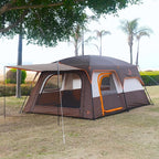 KTT Large Tent 8-10-12 Person,Family Cabin Tents,2 Rooms,2 Doors and 4 Windows with Mesh,Straight Wall,Waterproof,Double Layer,Big Tents for Outdoor,Picnic,Camping,Family Gathering