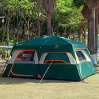 KTT Extra Large Tent 10-12-14 Person(Style-B),Family Cabin Tents,2 Rooms,3 Doors and 3 Windows with Mesh,Straight Wall,Waterproof,Double Layer,Big Tent for Outdoor,Picnic,Camping,Family Gathering