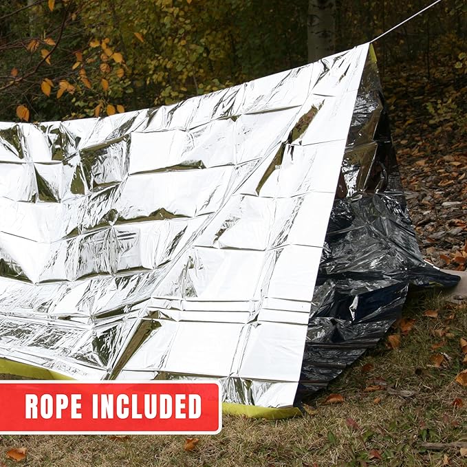 Emergency Zone Reflective & Green Survival 2 Person Tube Tents. Available in 1, 2, 3, 48 Packs. (Reflective, 2)