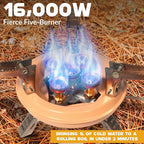 Roamix 54,500 BTU Multi-Fuel Portable Camping Stove – 16,000W Collapsible Windproof Burner with Fuel Canister Adapter & Carrying Case for Outdoor Cooking, Backpacking & Emergency Use