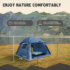 CloudCamp Inflatable Tents for Camping- 6 People Waterproof Oxford Fabric(210D), Quick Setup Air Tent with Manual & Battery Pump, UV Protection, 4-Season Inflatable Tent