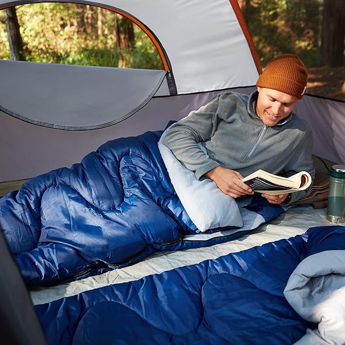 Amazon Basics Camping Tent, 3-Season Dome Design with Rainfly