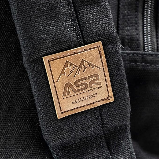 ASR Outdoor 30L Heavy Duty Gold Prospecting Backpack, Canvas Camping Rucksack (Black)