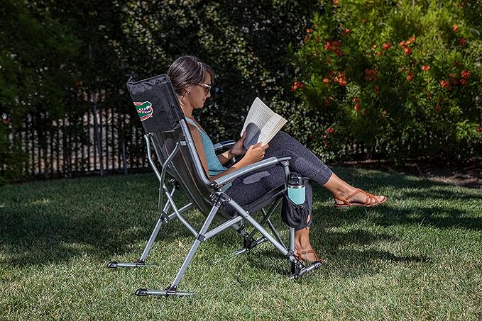 Picnic TIME NCAA Unisex-Adult NCAA Outdoor Rocking Camp Chair, XL Heavy Duty Camping Chair for Adults