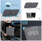110W Bifacial Portable Solar Panel Suitcase, 23.5% High Efficiency ETFE Foldable Solar Charger for Power Station,IP68 Waterproof 2 Reinforced Kickstands for RV Camping Off-Grid Blackouts