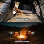 Kakadu Canvas Swag Tent, 1 Person, Australian Polycotton Camping Ground Tent, All Seasons, Waterproof, with 2.75” Foam Mattress, LED Lighting, Carry Bag