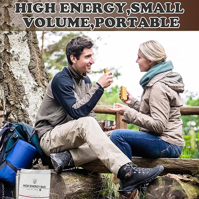 Emergency Food Ration Bars - Milk Flavor Compressed Biscuit Survival Tabs, 20 years Shelf Life Emergency Food Supplies, Food Rations Supply for Outdoor Camping Hiking Snowstorm,Tin Box 6 Count