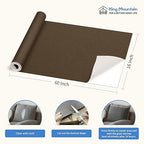 KING MOUNTAIN Canvas Repair Patch 16×60 Inch Self-Adhesive Waterproof Fabric Patch for Sofas, Tents, Furniture,Tote Bags, Car Seats (Dark Brown)