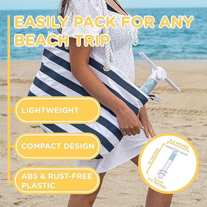 Universal Beach Umbrella Anchor, White, 10 in