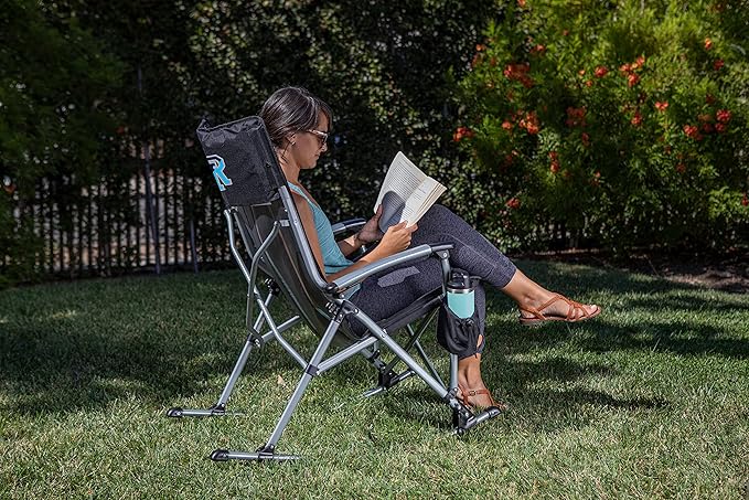 Picnic TIME NCAA Unisex-Adult NCAA Outdoor Rocking Camp Chair, XL Heavy Duty Camping Chair for Adults