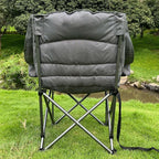 Oversized Camping Chairs for Adults Heavy Duty Padded Portable Lawn Chairs Outdoor Folding Chairs XL Camp Chairs with Cup Holder Suproot 500 lbs, Gray Plaid