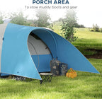 Outsunny 5-6 Man Camping Tent, 3000mm Waterproof Family Tent with Porch and Sewn in Groundsheet, Portable with Bag, for Fishing Hiking Festival