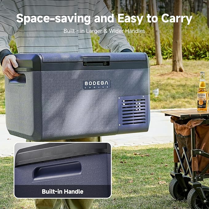 BODEGA 12 volt Car Refrigerator -32 QT Portable Freezer IPX4 Waterproof Car Fridge Electric Cooler Ultra-Quiet for Truck Van Camping Travel 12/24V DC 110~240 Volt AC,-4℉~68℉