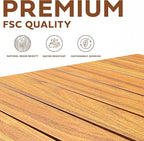 Melino Wooden Folding Outdoor Side Table 18x16x16 in, FSC Certified Acacia Wood Weatherproof Small Table for Patio, Porch, Pool, Backyard, Garden, Balcony & Deck - Natural