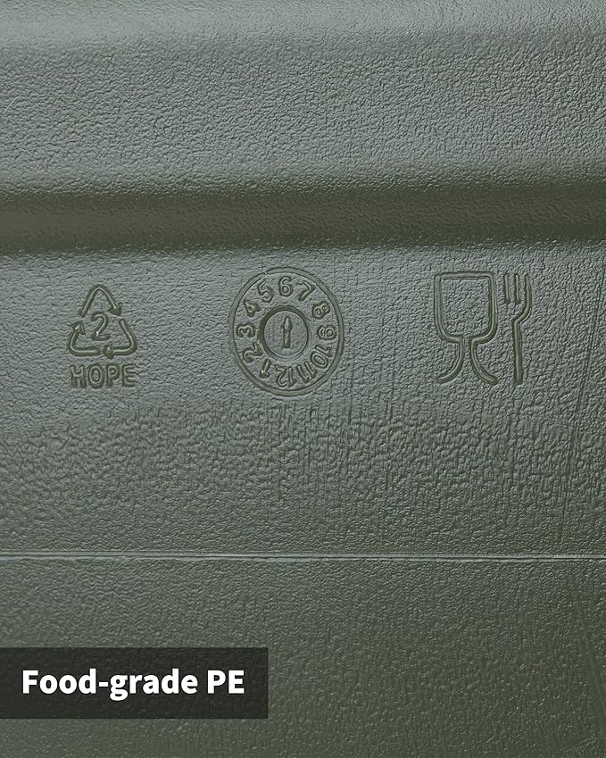 Camping Water Container, 2.5 Gallon Small(13.1x12x5.3in) Water Containers Jug, Truly No Leakage Water Storage, Green Water Tank,BPA Free Portable Emergency Water Can for Camping, Hiking