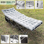 Zento Camping Cot and Mattress Folding Outdoor Travel Bed 4 Pack- Heavy Duty Max Load 450 LBS Premium Quality Cot Bed with Pad for Comfort Sleeping for Travel Home and Anytime Use