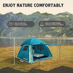 CloudCamp Inflatable Tents for Camping- 6 People Waterproof Oxford Fabric(210D), Quick Setup Air Tent with Manual & Battery Pump, UV Protection, 4-Season Inflatable Tent