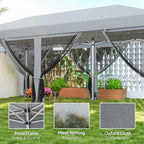 Outsunny 10' x 20' Pop Up Canopy Tent with Netting, Heavy Duty Instant Sun Shelter, Large Tents for Parties with Carry Bag for Outdoor, Garden, Patio, Gray